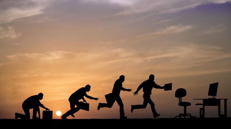 Man working towards success Man working towards success